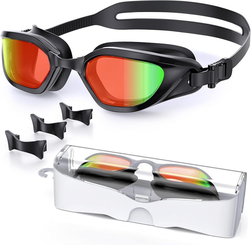 Vegemono Swim Goggles, Unisex Adult Swimming Goggles Anti Fog Anti UV No Leakage Wide View for Men Women Youth - Image 1
